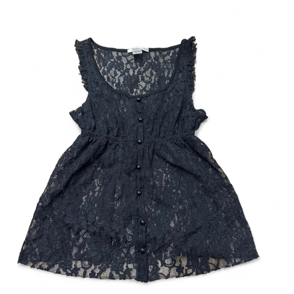 Dina Be Vintage Lace Fit and Flare Sleeveless Top